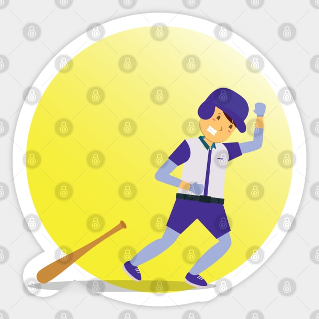 cartoon baseball athlete Sticker by Quenini